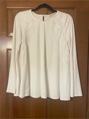 Altar’d State Women’s Moleskin White Too With Lace Details Size Medium